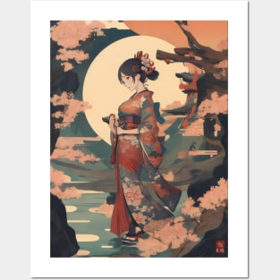 Japanese moon princess Posters and Art